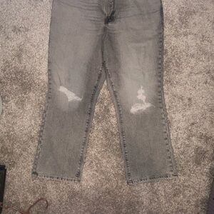 Good American Gray Flare & Wide Leg Jeans